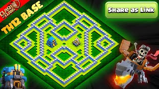 NEW UNBEATEN Town Hall 12 Hybrid farming Base with Copy Link 2024  TH12 Base Clash of Clans 1229 [upl. by Eunice]