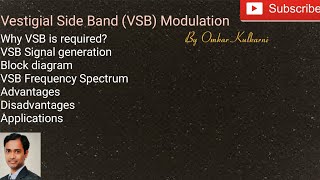 Vestigial Side Band VSB Modulation explained in detail  By Omkar Kulkarni [upl. by Salvucci]