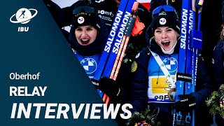 World Cup 2324 Oberhof Women Relay Interviews [upl. by Aiyn]