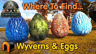 Ark Fjordur WYVERN Locations amp Wyvern Eggs Locations [upl. by Atteyram]