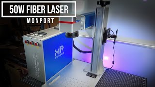 Monport 50w Fiber Laser 300x300mm 12x12in Work Area [upl. by Sitarski]