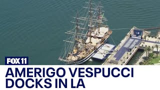 Italian vessel docks in LA [upl. by Keely]