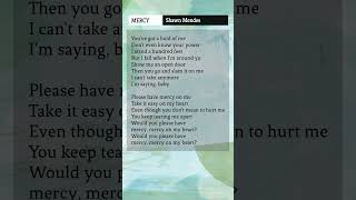 Mercy lyrics  Shawn Mendes [upl. by Opal]