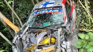 KALLE ROVANPERÄ CRASH on SS19  WRC Secto Rally Finland 2024 [upl. by Royd]