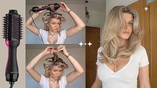 MOST DETAILED Step by Step Revlon Heated Round Brush Review for a Salon Grade Bouncy Blow Dry [upl. by Lanrev]