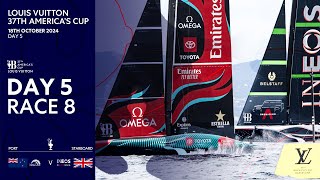 Louis Vuitton 37th Americas Cup Race 8  Emirates Team New Zealand vs INEOS Britannia  Full Replay [upl. by Htebsle]