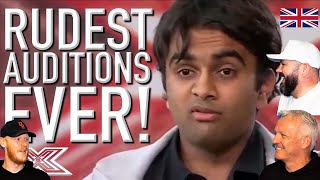 Rudest Auditions EVER on X Factor Global REACTION  OFFICE BLOKES REACT [upl. by Hyatt48]