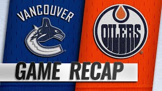 Pettersson Roussel lead Canucks past Oilers 42 [upl. by Nyllewell]