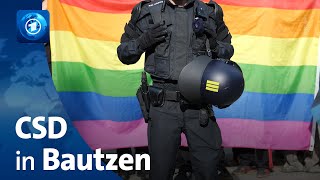 Christopher Street Day Parade in Bautzen unter Polizeischutz [upl. by Ahtnicaj18]