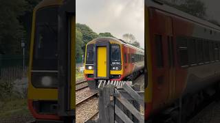 Class 158s head to Liverpool through Dronfield railway station [upl. by Aneeram221]