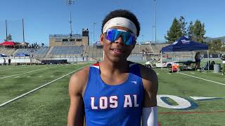 Los Alamitos sophomore sprint star Devin Bragg wins 200m at Trabuco Hills Invitational [upl. by Lirva421]