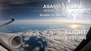 FULL FLIGHT Seattle to Juneau  Alaska Airlines ASA555  Boeing 737900  SEA to JNU [upl. by Neeron]