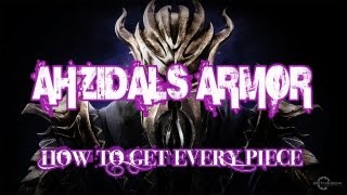 Skyrim DragonBorn Ahzidals Armor  How to get every piece [upl. by Reimer]