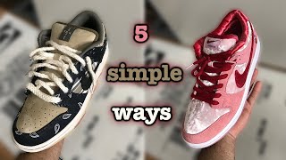 HOW TO LACE YOUR NIKE DUNK LOW 5 SIMPLE WAYS [upl. by Alhan]