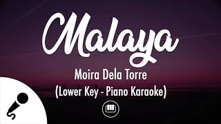 Malaya  Moira Dela Torre Lower Key  Piano Karaoke [upl. by Conyers]