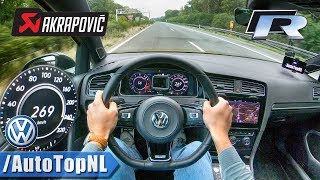 VW Golf R MK75 AKRAPOVIC Autobahn POV TOP SPEED 269kmh by AutoTopNL [upl. by Etteneg938]