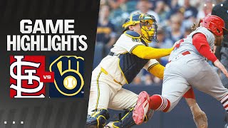 Cardinals vs Brewers Game Highlights 9224  MLB Highlights [upl. by Aseram]