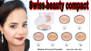 Swiss beauty matte compact powder review only for Rs 250  Stay beautiful with SHAVI [upl. by Lednahs]