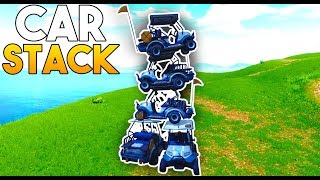 Stacking 4 Golf Carts On Top Of Each Other In Fortnite  New World Record [upl. by Alliuqa471]