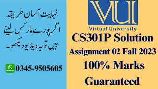 CS301P assignment 2 fall 2023 solution  CS301P assignment 2 2024  CS301P solution Fall 2023 [upl. by Ennail]