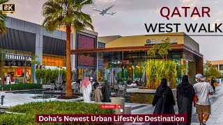 Exploring the Beauty of West Walk  Doha Qatar  A 4K Journey of Urban Symphony night [upl. by Asiat607]