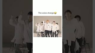 The voice change 😭💜bts shortsyoutubeshorts [upl. by Jowett]