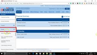 How to check Fixed Deposit FD summary through HDFC Net Banking [upl. by Alcock]