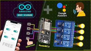 ESP8266 NodeMCU Home automation with Google Assistant using Arduino IoT Cloud [upl. by Navi]