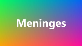 Meninges  Medical Meaning and Pronunciation [upl. by Spieler]