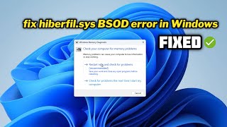 FIXED hiberfilsys BSOD error [upl. by Yelra]