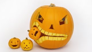 How to Carve a Pumpkin Eating a Pumpkin  Halloween [upl. by Oirelav]