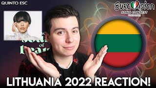 Monika Liu  Sentimentai Reaction  Eurovision 2022Lithuania  Quinto ESC [upl. by Ricca]