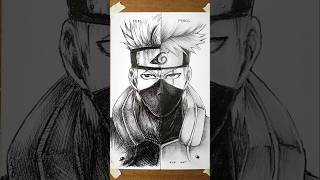 Speed drawing Kakashi  Pen vs Pencil 😳 shorts anime drawing [upl. by Hahcim151]