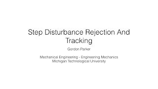 Step Disturbance Rejection And Tracking [upl. by Jorin828]