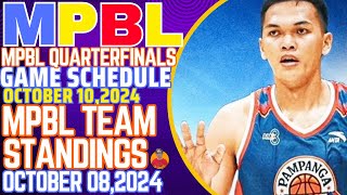 MPBL QUARTERFINALS LATEST TEAM STANDINGS OCTOBER 082024JUSTINE BALTAZAR 24 POINTS 16 REBOUNDS [upl. by Enialedam903]