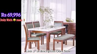 Only Rich 🤑 man Home Centre Harmony Sia Rubber Wood 6Seater Dining Set with [upl. by Tselec]