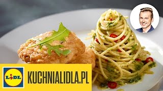 🐔🍝 Pierś kurczaka w panierce serowej z sosem pesto  Karol Okrasa  Przepisy Kuchni Lidla [upl. by Ariem]