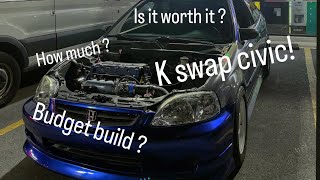 How Much I Spent On My K Swap Civicbudget build [upl. by Nairad874]