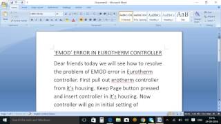 EMOD error in Eurotherm controller [upl. by Leicam317]