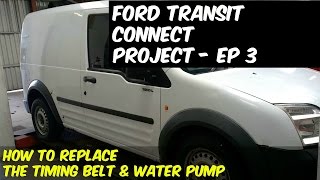 How to replace the timing belt oil seals water pump amp alternator in a Ford Transit Connect [upl. by Leventhal]