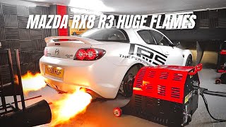 MAZDA RX8 R3 STREET PORT HUGE FLAMES [upl. by Akiwak]