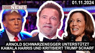 Arnold Schwarzenegger unterstützt Kamala Harris und kritisiert Trump scharf [upl. by Macswan173]