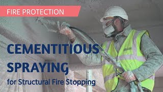 Cementitious Spraying  Fire Stopping Solution for Steel  Fire Protection  firestopping fire [upl. by Zetta]