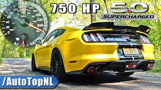 750HP FORD MUSTANG GT SUPERCHARGED  CRAZY SOUND 100200 ACCELERATION amp POV by AutoTopNL [upl. by Jaynell]