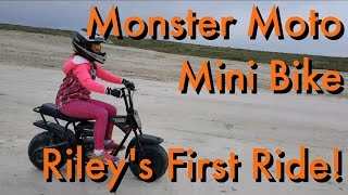 Riley Rides Our Monster Moto Mini Bike [upl. by Pinzler]