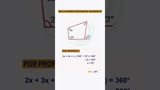 Aplicación de las propiedades de los ángulos internos de un cuadrilátero💾👍 geometria cuadrilateros [upl. by Enrahs]