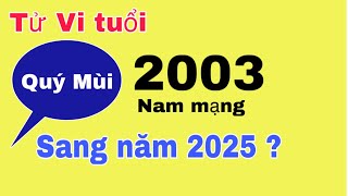 Tử vi tuổi Quý Mùi 2003 nam mạng sang năm 2025 công danh tốt  tình cảm tốt [upl. by Nbi22]