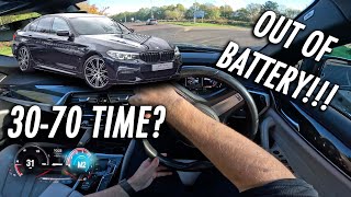 2019 BMW 530E DRIVING POVREVIEW  OUT OF BATTERY [upl. by Panchito]