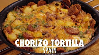 Chorizo Omelette  Traditional Spanish Omelette With Chorizo [upl. by Hnao171]