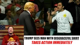 Trump TAKES ACTION when man with DISGRACEFUL shirt appears at rally [upl. by Ahsiniuq]